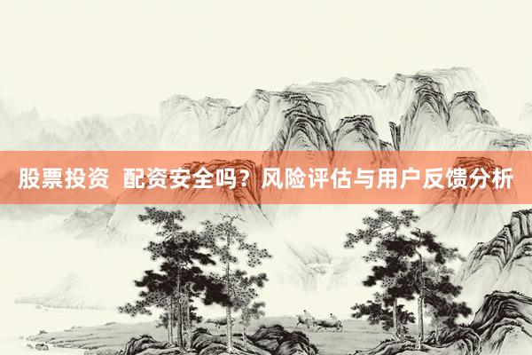 股票投资  配资安全吗？风险评估与用户反馈分析