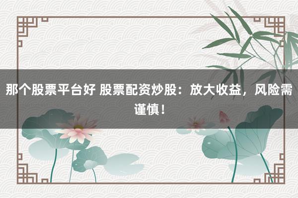 那个股票平台好 股票配资炒股：放大收益，风险需谨慎！