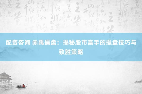 配资咨询 赤禹操盘：揭秘股市高手的操盘技巧与致胜策略