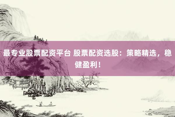最专业股票配资平台 股票配资选股：策略精选，稳健盈利！