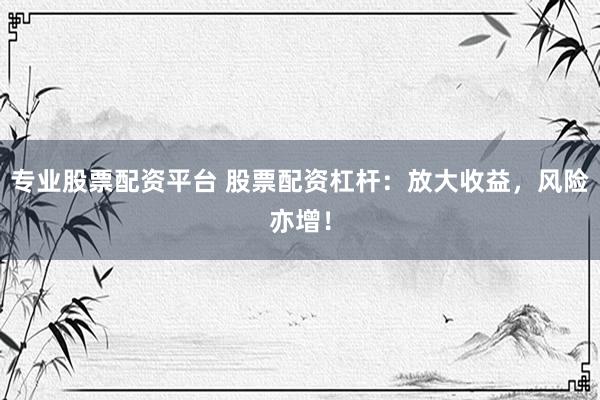 专业股票配资平台 股票配资杠杆：放大收益，风险亦增！
