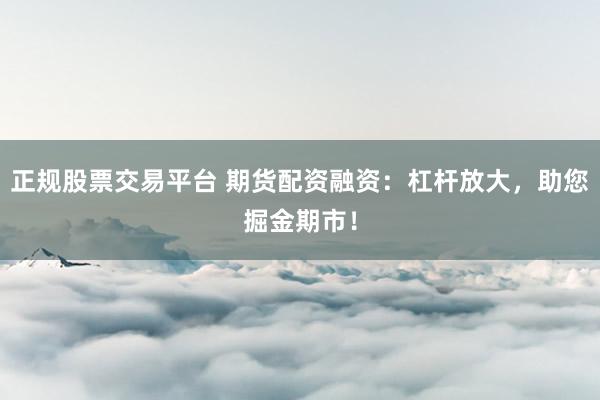 正规股票交易平台 期货配资融资：杠杆放大，助您掘金期市！