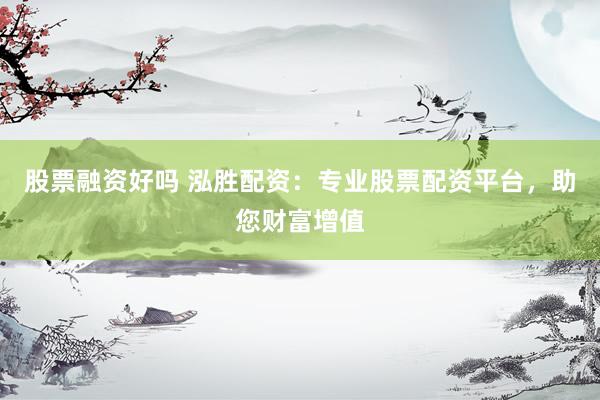 股票融资好吗 泓胜配资：专业股票配资平台，助您财富增值