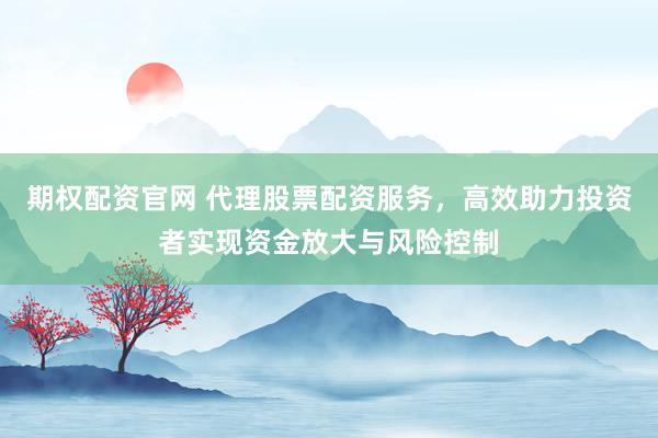 期权配资官网 代理股票配资服务，高效助力投资者实现资金放大与风险控制