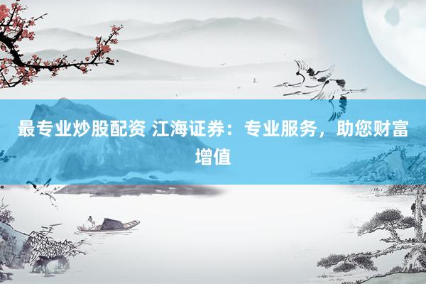 最专业炒股配资 江海证券：专业服务，助您财富增值