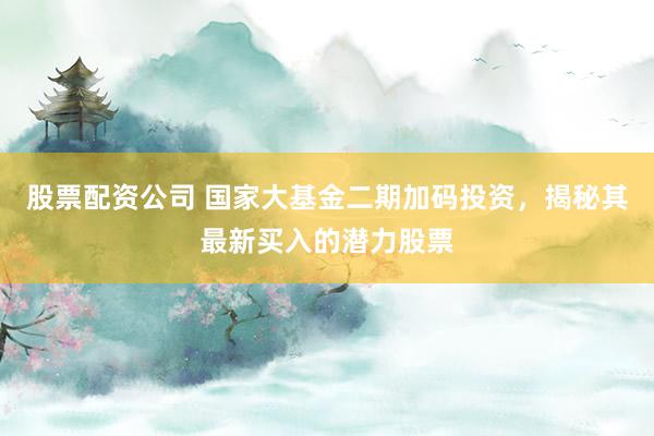 股票配资公司 国家大基金二期加码投资，揭秘其最新买入的潜力股票