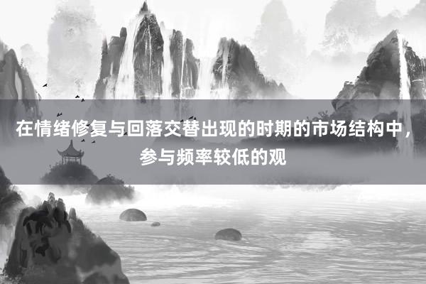 在情绪修复与回落交替出现的时期的市场结构中,参与频率较低的观