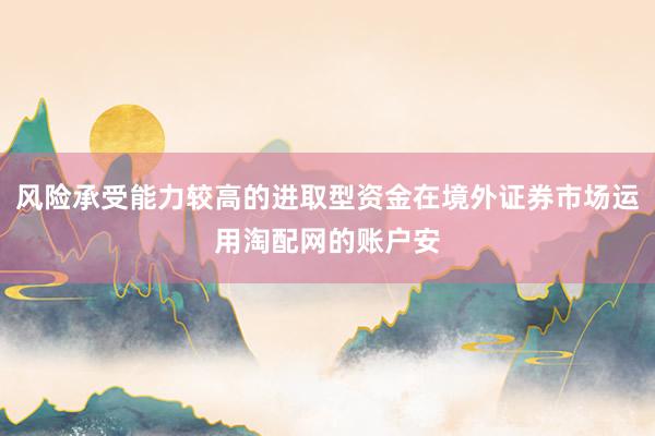 风险承受能力较高的进取型资金在境外证券市场运用淘配网的账户安