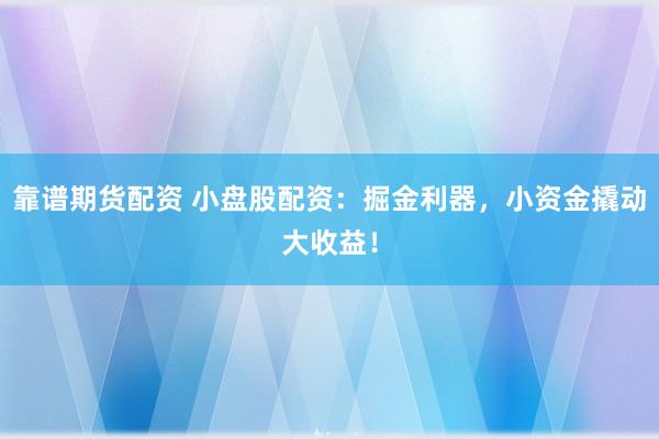 靠谱期货配资 小盘股配资：掘金利器，小资金撬动大收益！
